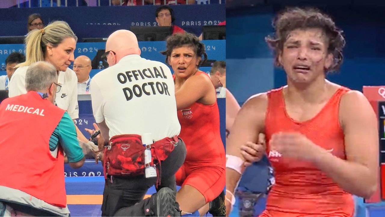 Paris Olympics 2024 Indian Wrestler Nisha Dahiya in tears after dislocating finger in quarters defea...