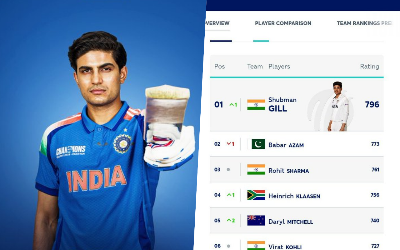 Shubman GIll Ranked 1