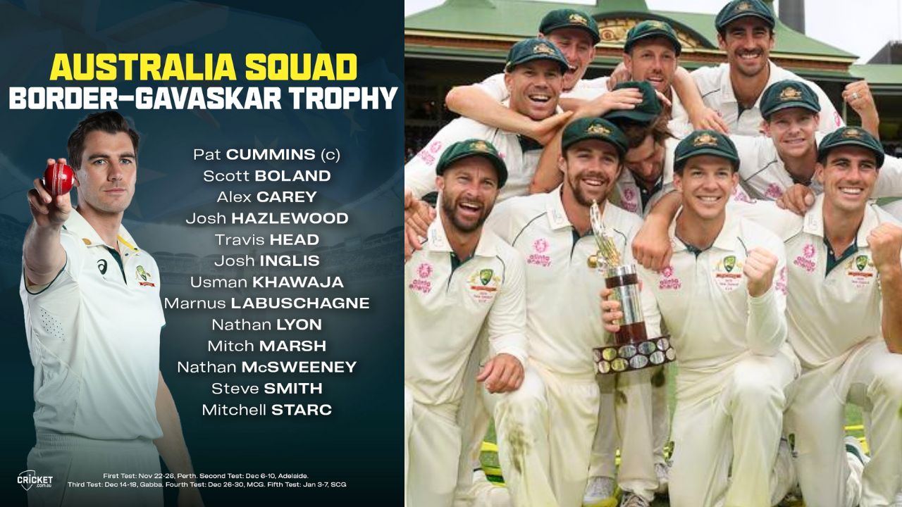 Australia Team Squad Border Gavaskar Trophy Perth Test vs Team India