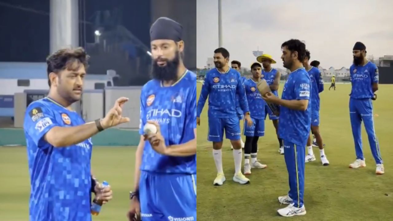 ms-dhoni-took-charge-of-ipl-2025-gave-a-masterclass-to-the-youngsters-in-the-nets