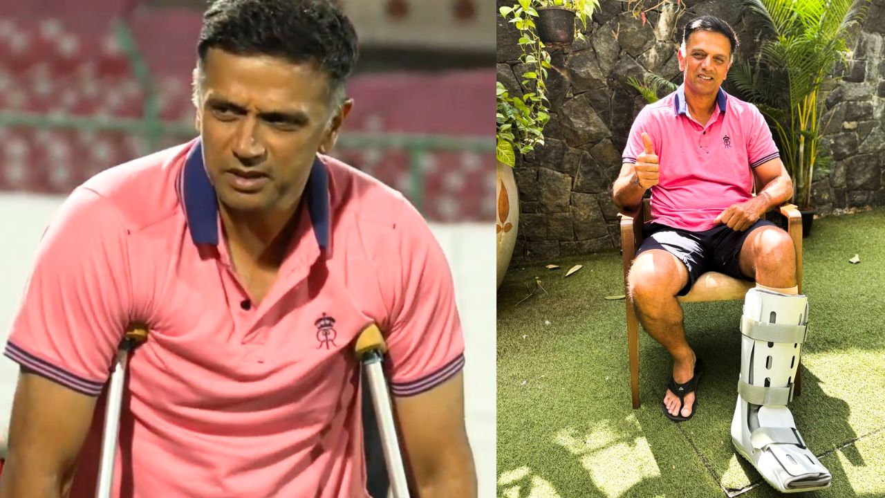 Rahul Dravid Reached Rajasthan Royals Home With Crutches For IPL 2025