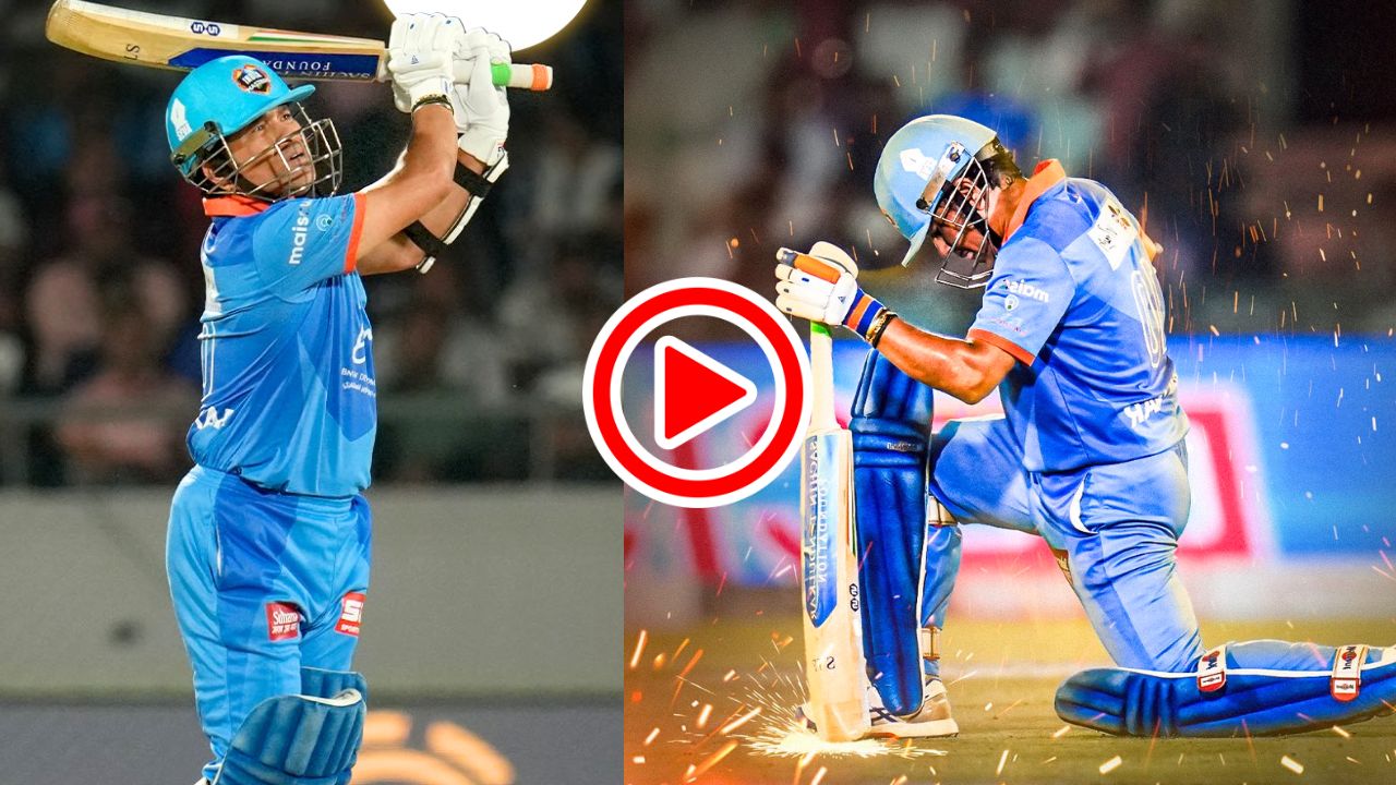 Sachin Tendulkar Upper Cut Shot Video In INTERNATIONAL MASTERS LEAGUE