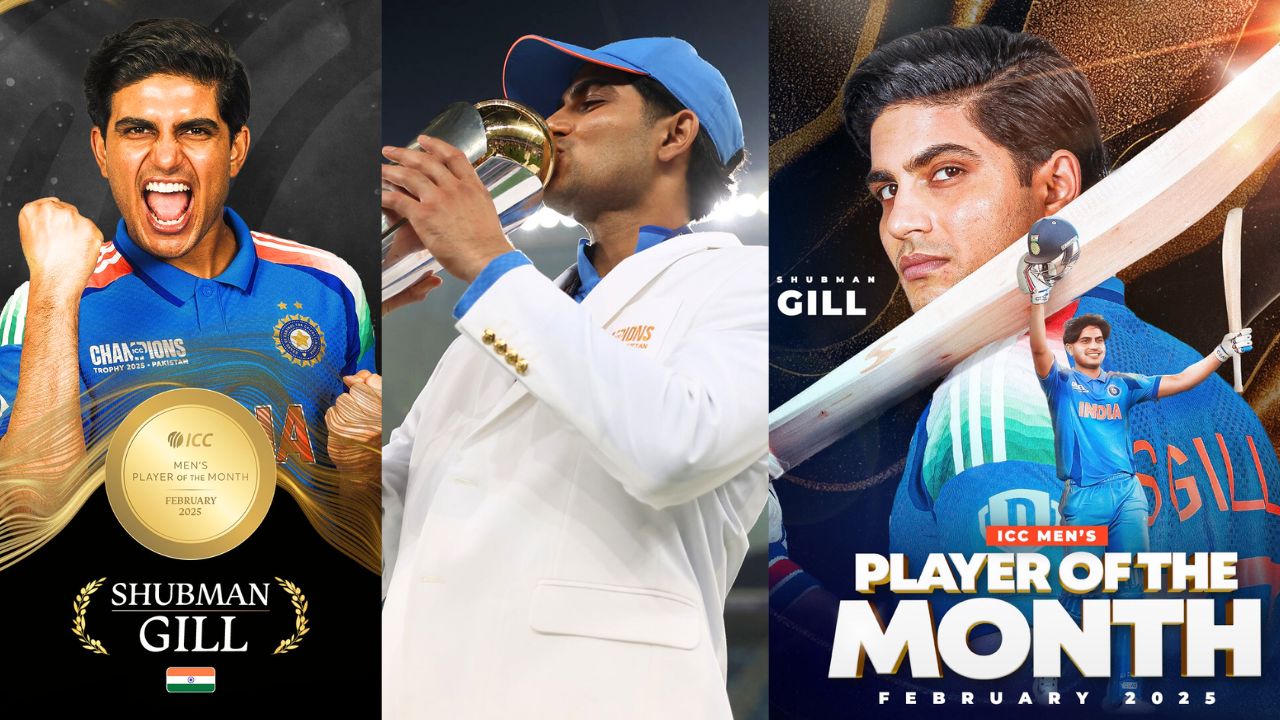 Shubman Gill Is The Winner Of The ICC Men Player Of The Month For February 2025