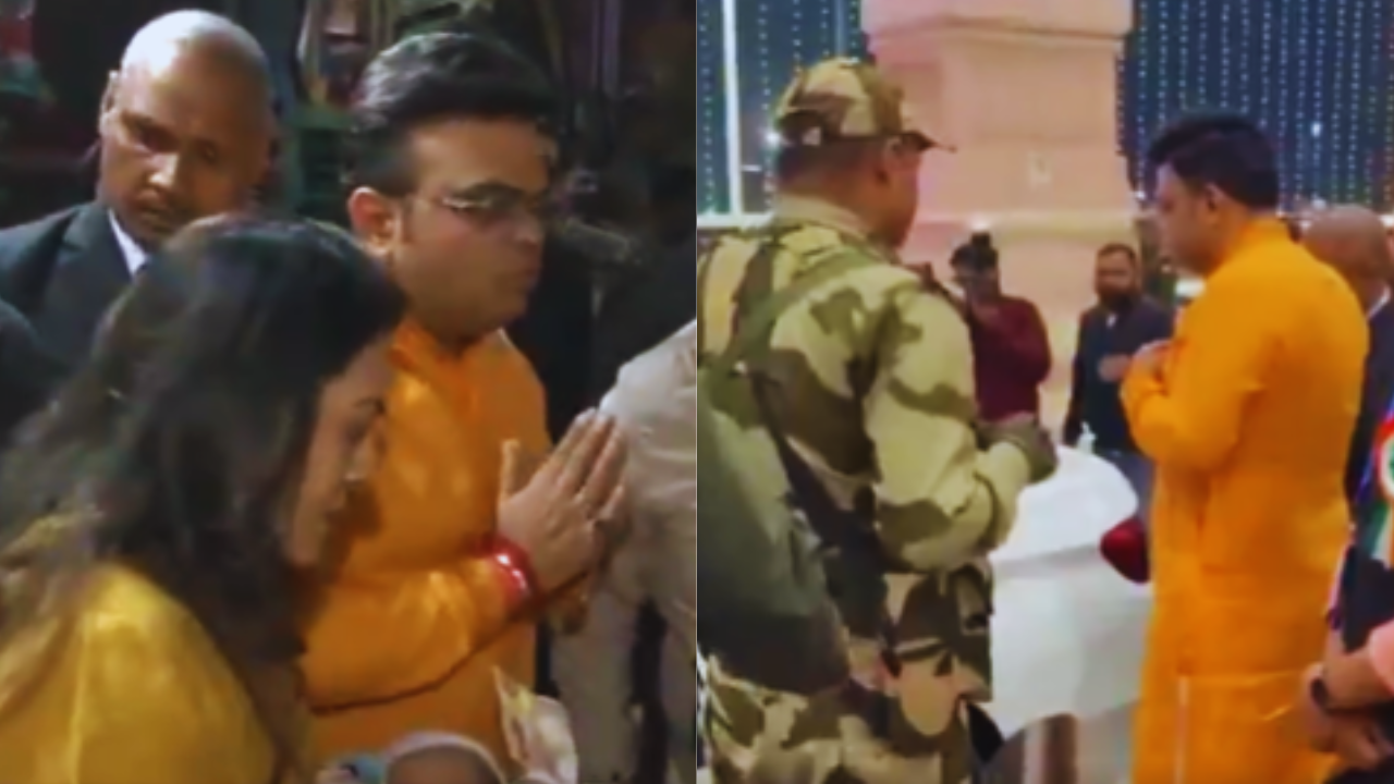 ICC President Jay Shah reached Ayodhya amid tight security offered prayers at Hanumangarhi temple