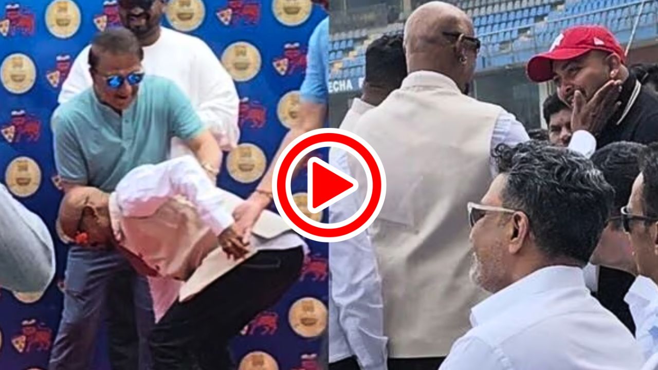 Vinod Kambli Touches Sunil Gavaskar Feet Full Video