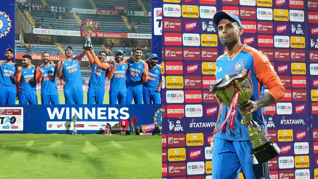 Suryakumar Yadav kept Dhoni's tradition as he handed over the winning trophy to the youngest player