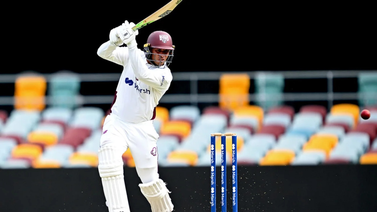 Usman Khawaja Century Queensland Vs Tasmania Match Sheffield Shield Trophy 2025